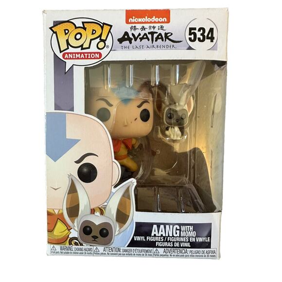 Funko Pop! Vinyl: Nickelodeon - Aang with Momo #534 - Picture 1 of 6